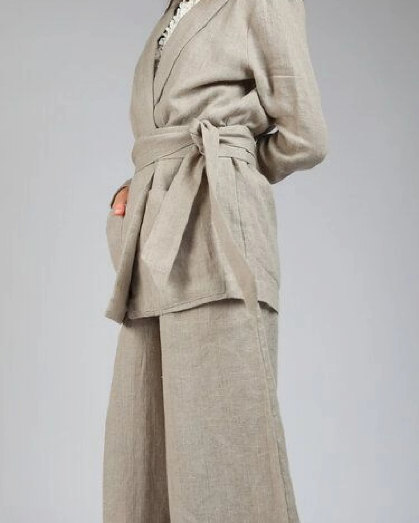 KNOTIUM KOKO Leinen Hosen und Blazer-Set – Ansicht 2