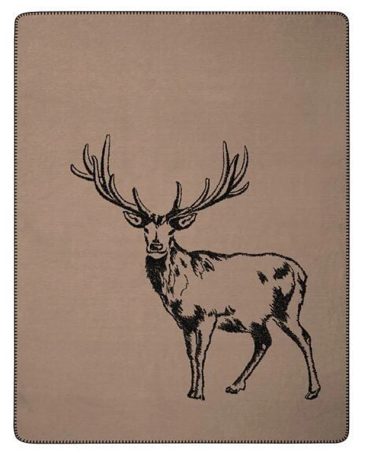 biederlack Wohndecke Serie Alp Chic "Deer", 80 % recycelte Fasern