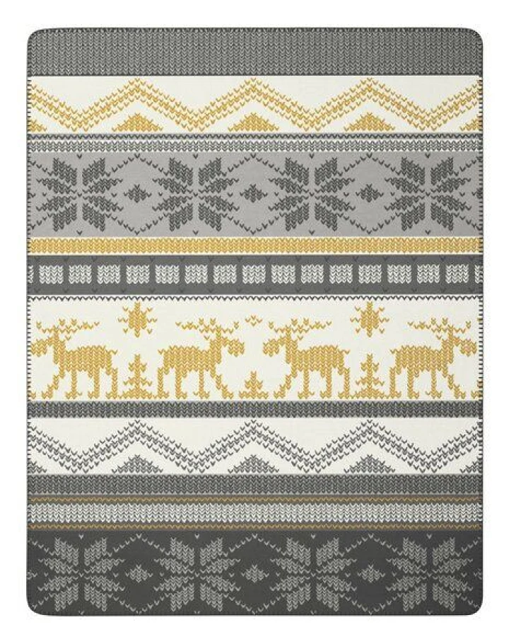 biederlack Wohndecke Serie Alp Chic "Winter Knit", 80 % recycelte Fasern