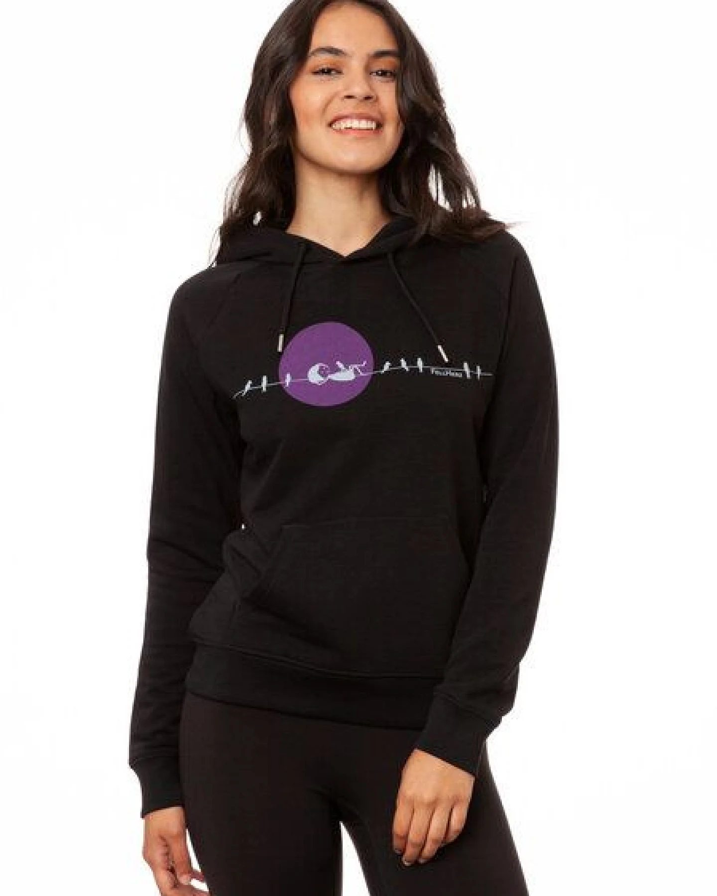 FellHerz Damen Hoodie Sunrise black, Bio Fair und Vegan – Ansicht 3