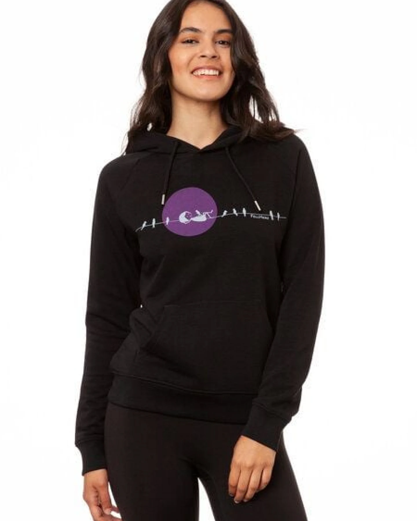 FellHerz Damen Hoodie Sunrise black, Bio Fair und Vegan – Ansicht 3