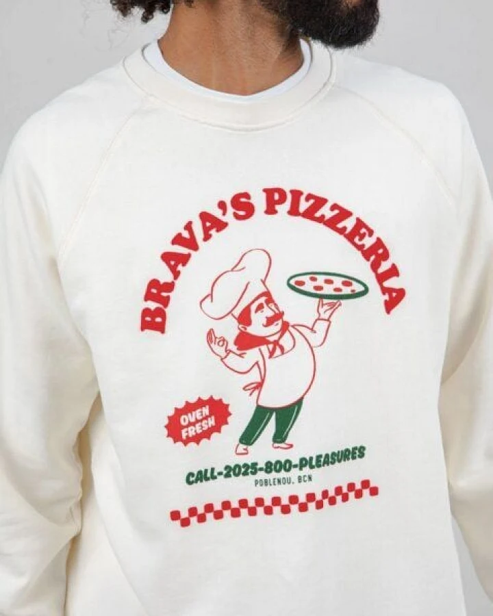 Brava Fabrics Hot & Brava Pizza Sweatshirt Weiß
