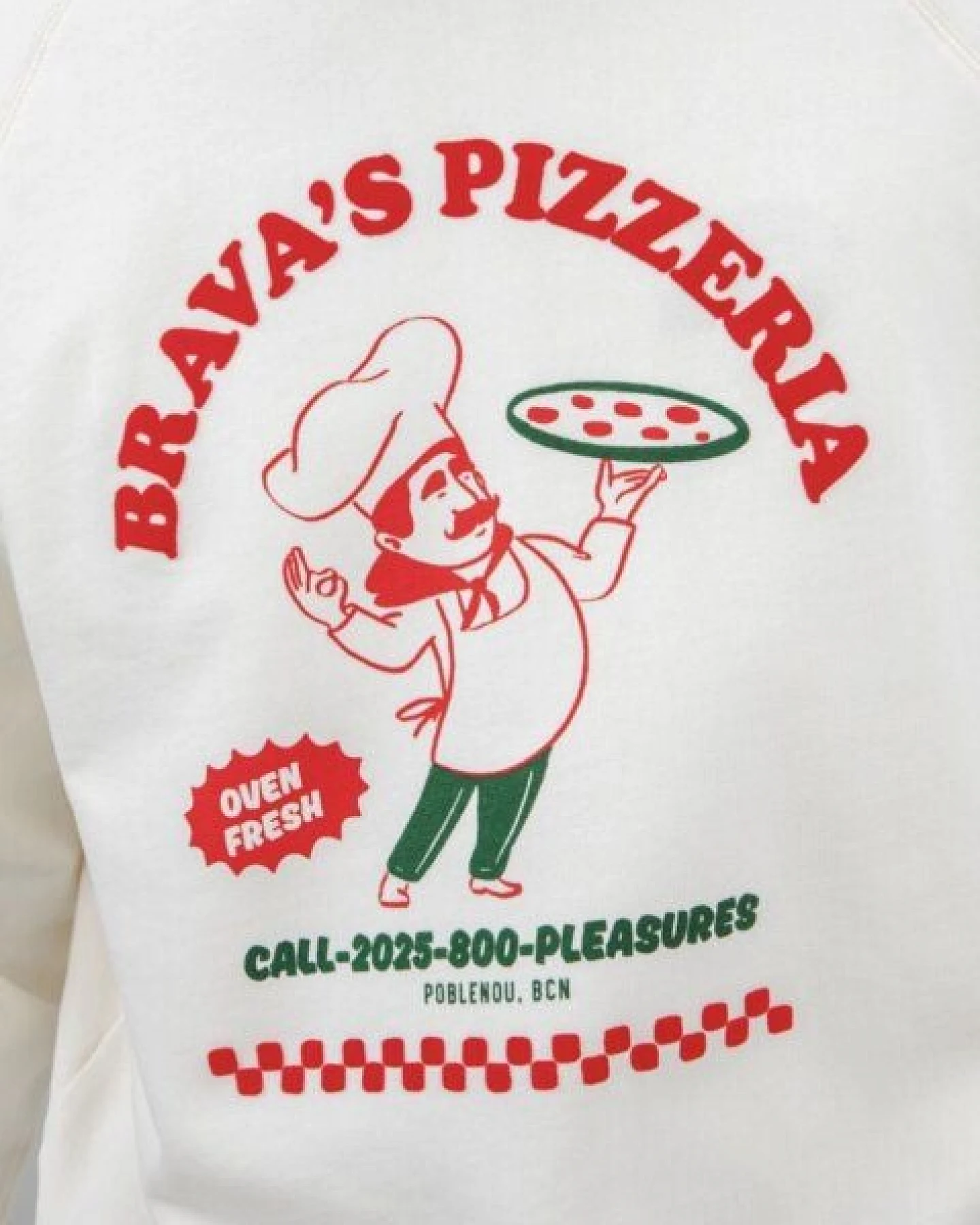 Brava Fabrics Hot & Brava Pizza Sweatshirt Weiß – Ansicht 4
