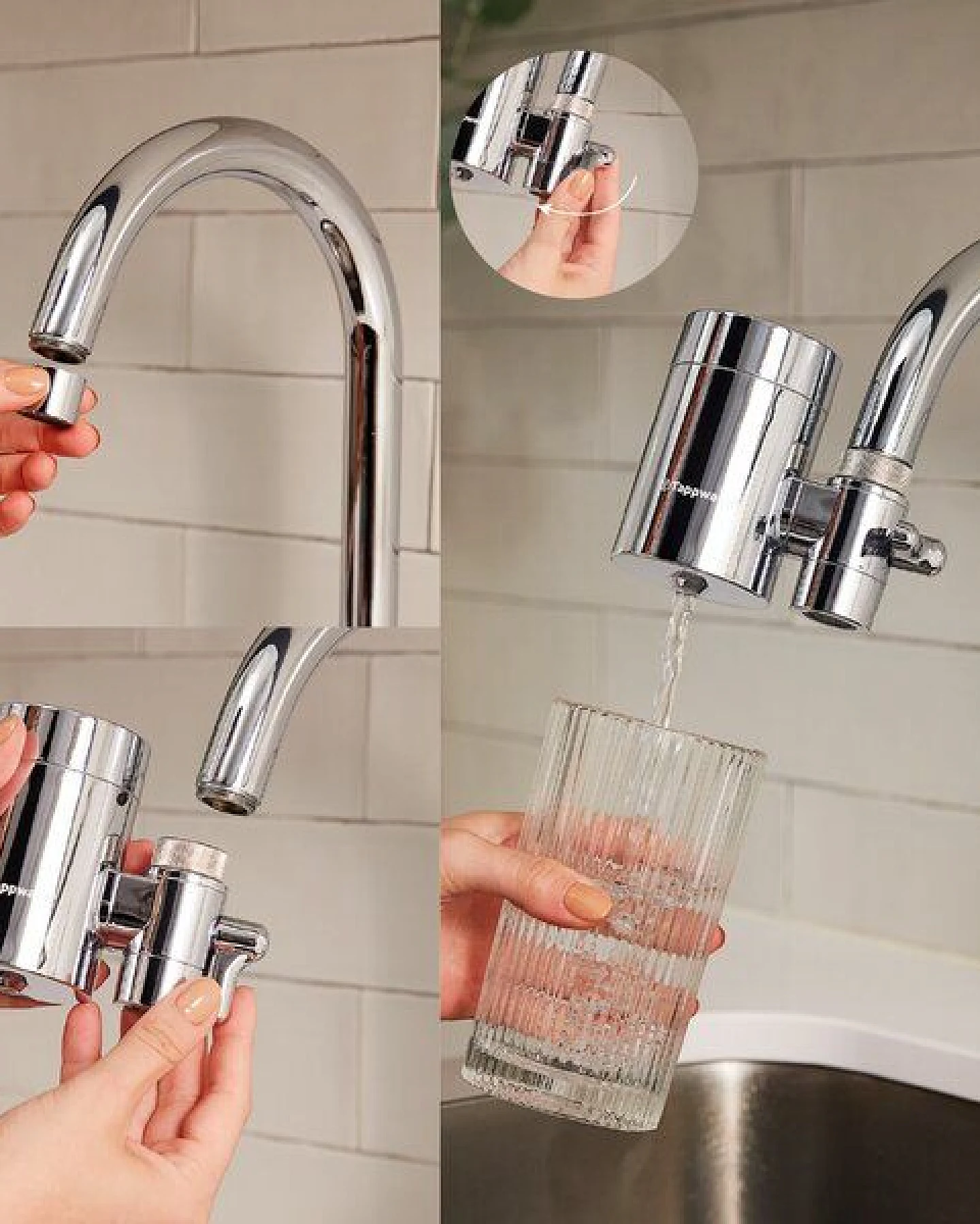 Wasserfilter für Wasserhahn Tappwater EcoPro SMR - Leitungswasserfilter mit 6 Stufen und Swedish Mineral Rock. Filtert + 100 Stoffe und fügt Mineralien für reines, gesundes Wasser hinzu. Exklusiver Technologie – Ansicht 4