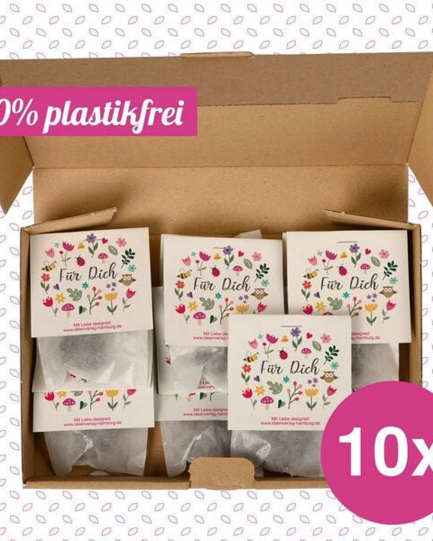 Ideenverlag Hamburg 10 x „Für Dich“ Samenbomben im Tütchen mit Wildblumensaatgut – Ansicht 4