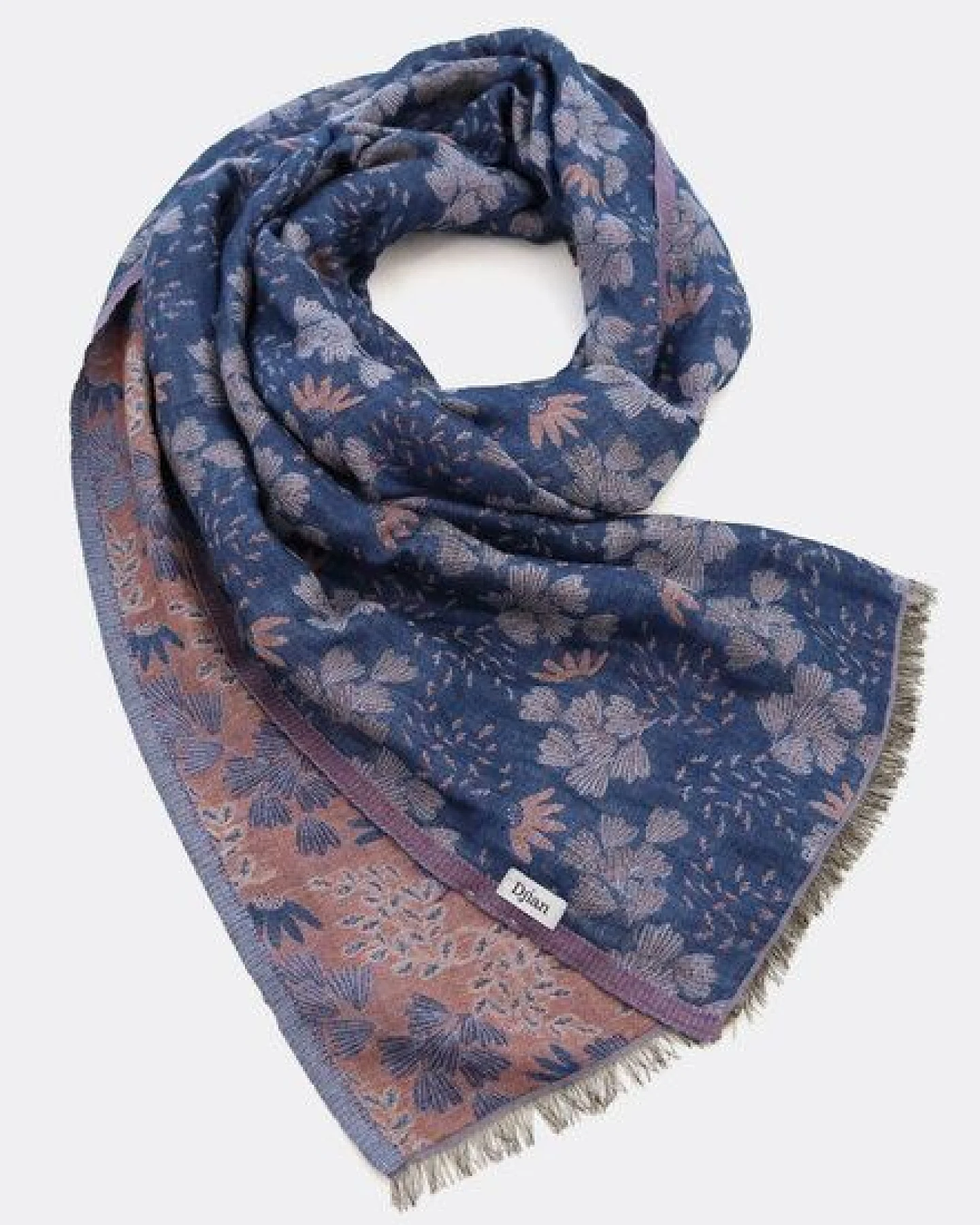 Djian Schal Jacquard 100 % Bio-Baumwolle – Fine Flowers – Ansicht 2