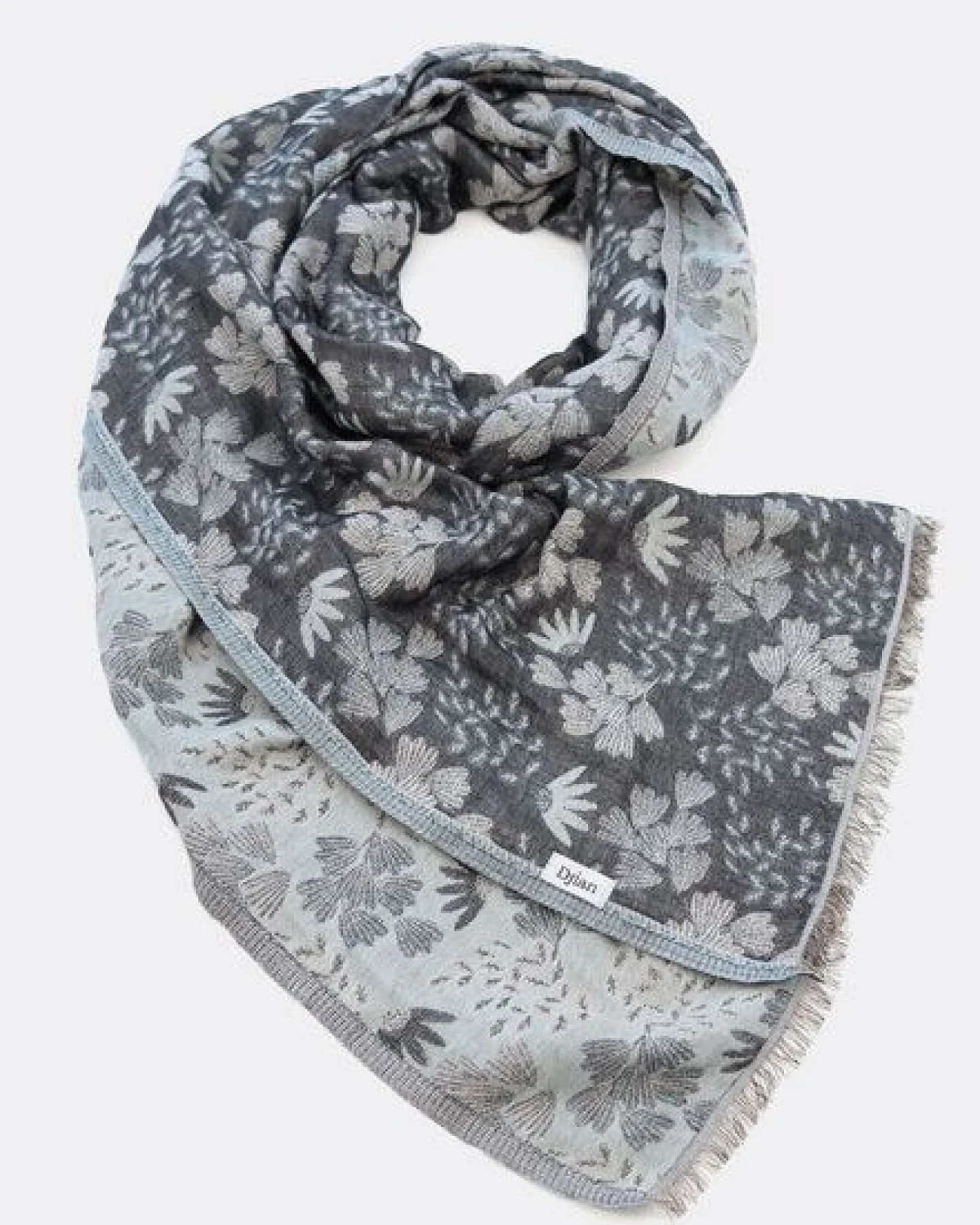 Djian Schal Jacquard 100 % Bio-Baumwolle – Fine Flowers – Ansicht 2