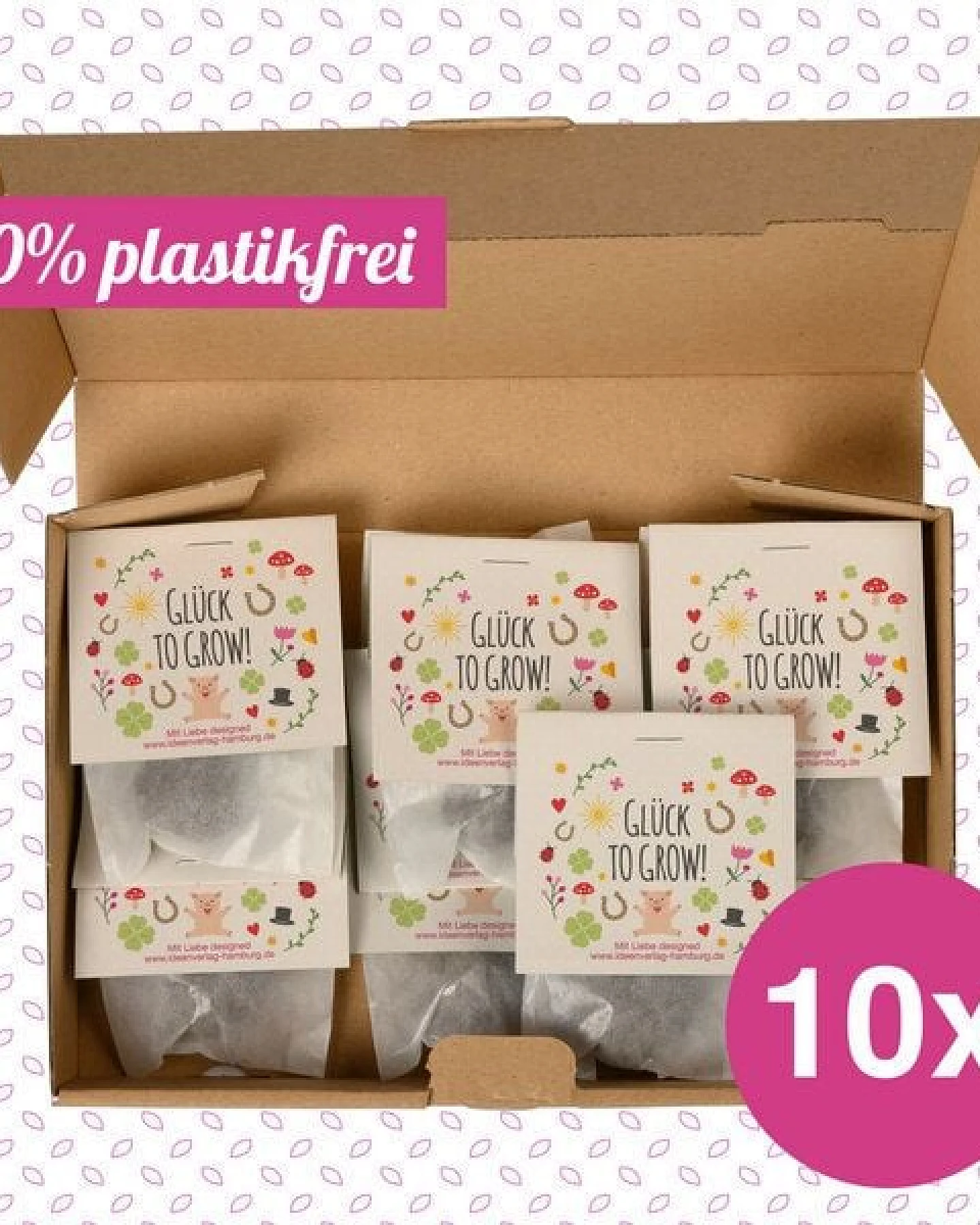 Ideenverlag Hamburg 10 Glück to grow Samenbomben im Tütchen mit Wildblumensaatgut – Ansicht 4