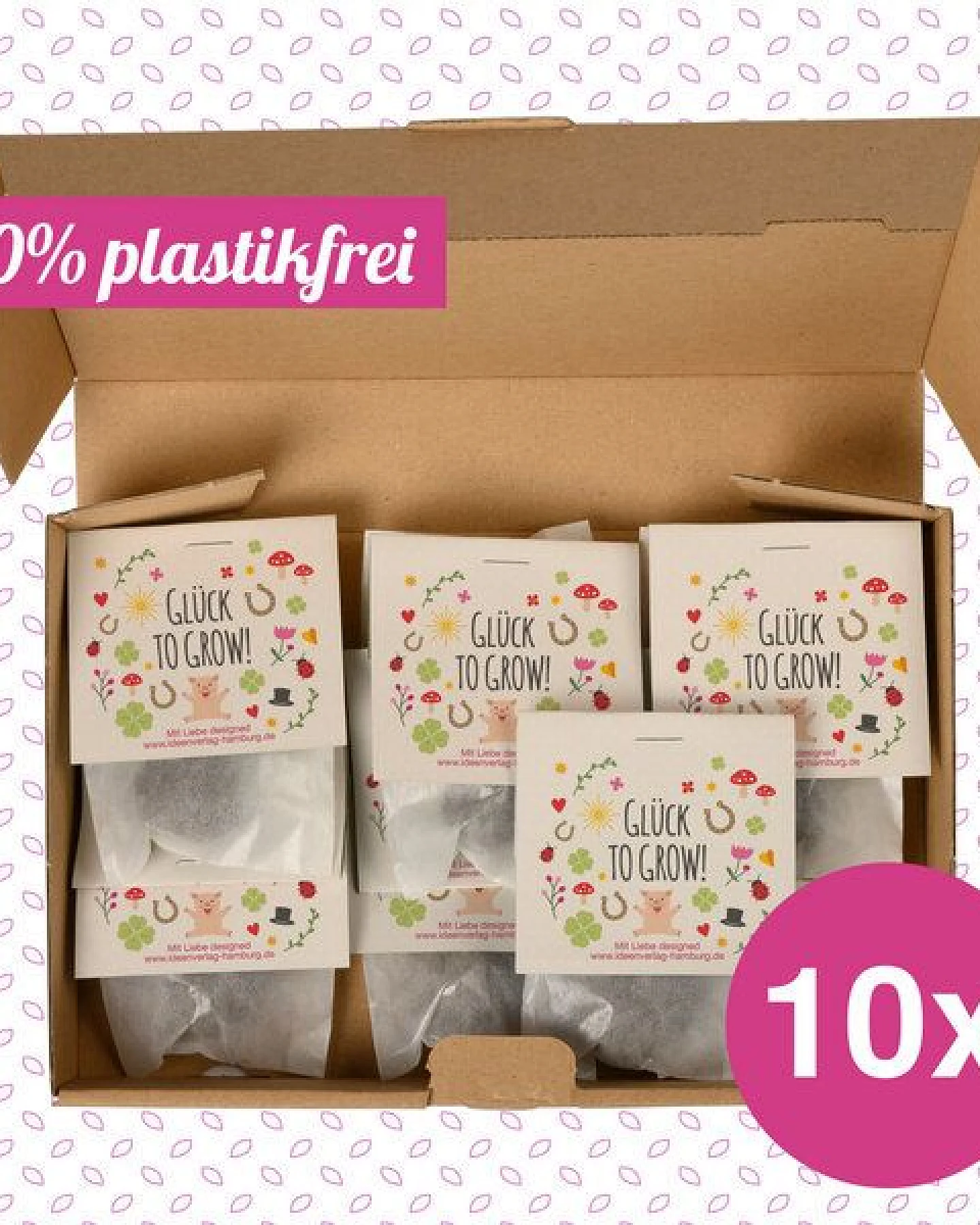 Ideenverlag Hamburg 10 Glück to grow Samenbomben im Tütchen mit Wildblumensaatgut – Ansicht 4