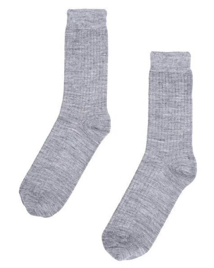 De Colores Rippstrick-Socken aus Alpaka, Wolle und Nylon