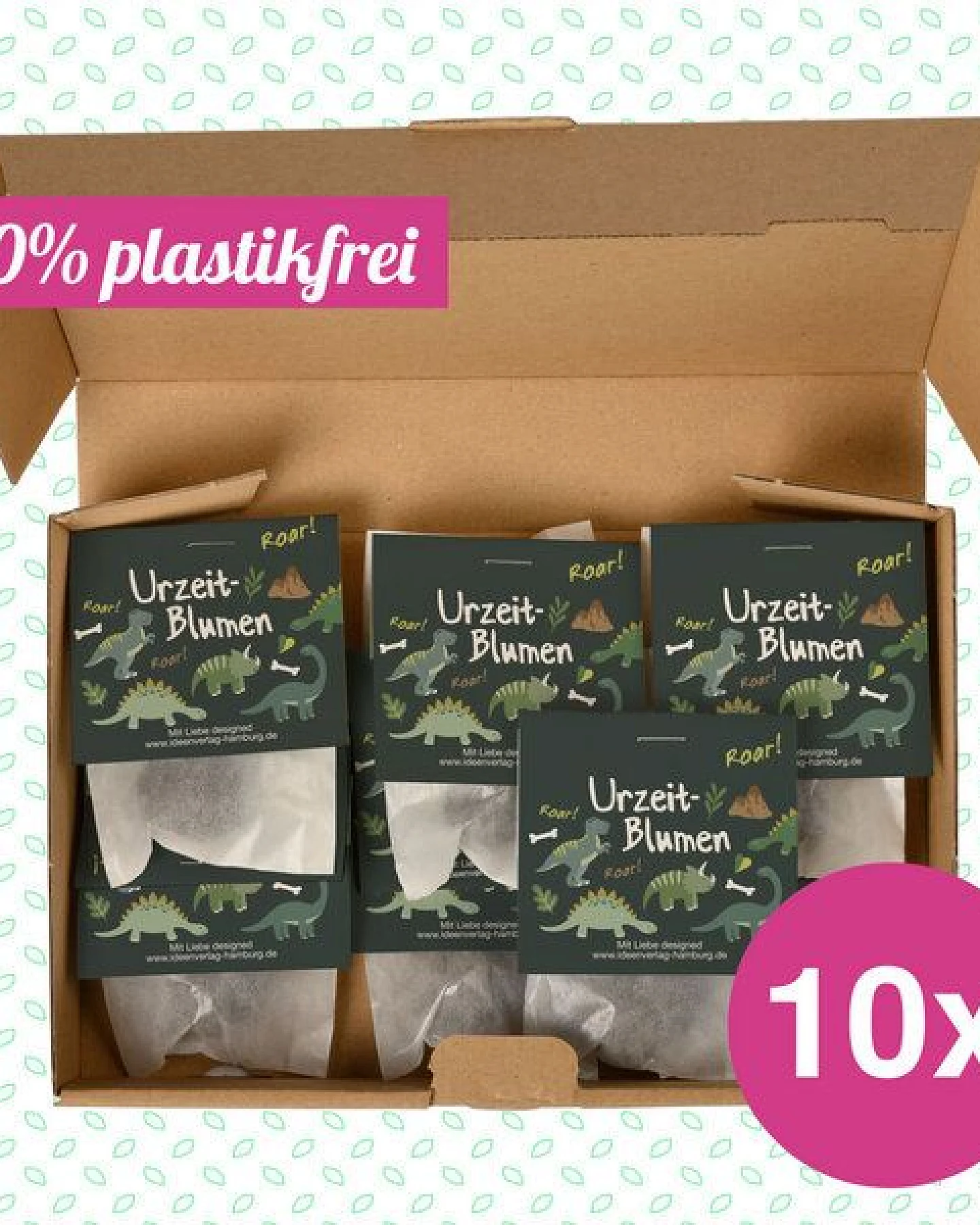 Ideenverlag Hamburg 10 „Dino“ Samenbomben im Tütchen mit Wildblumensaatgut – Ansicht 4