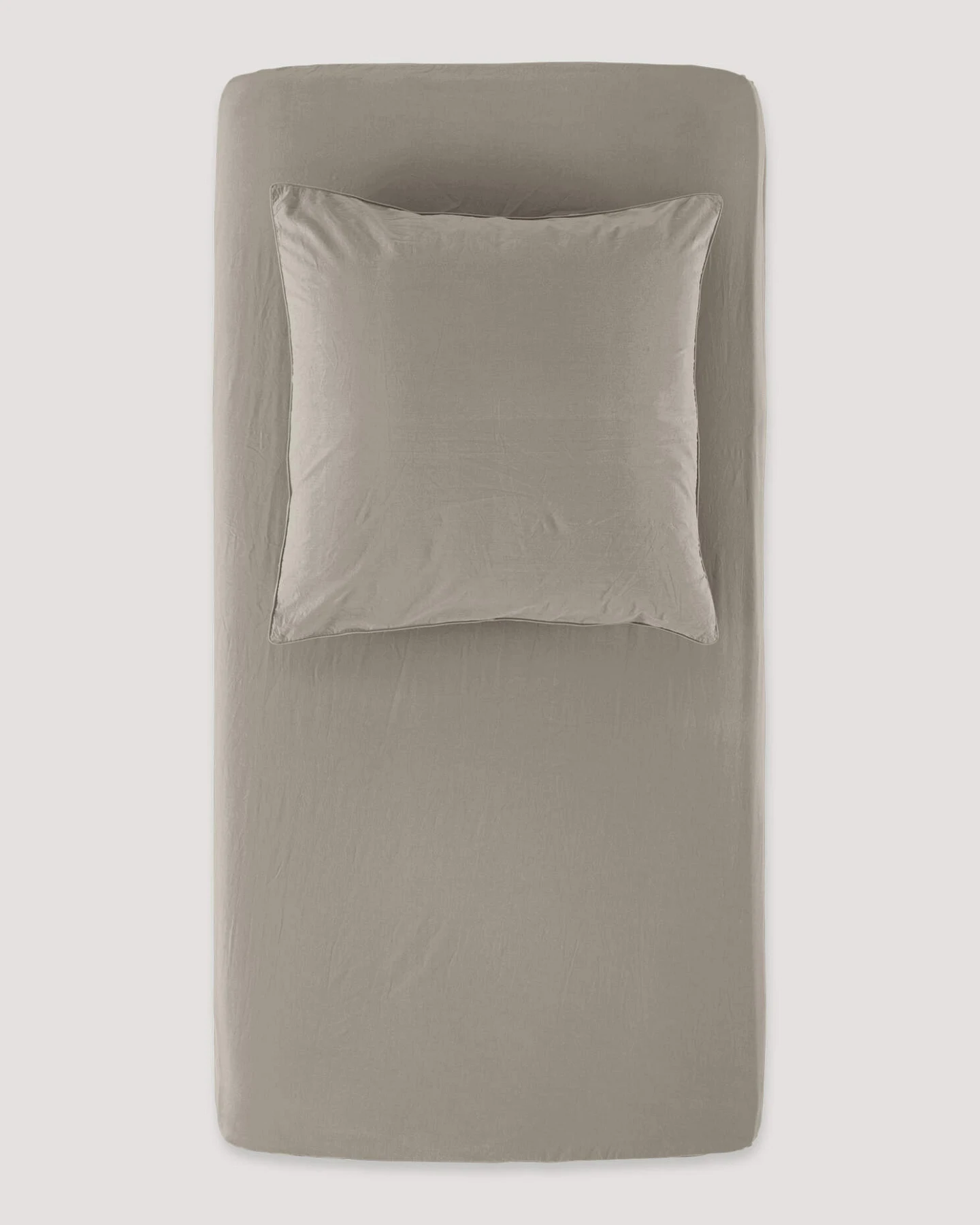hessnatur Perkal Spannbettlaken aus Bio-Baumwolle - beige - Größe 90-100x200 cm – Ansicht 2