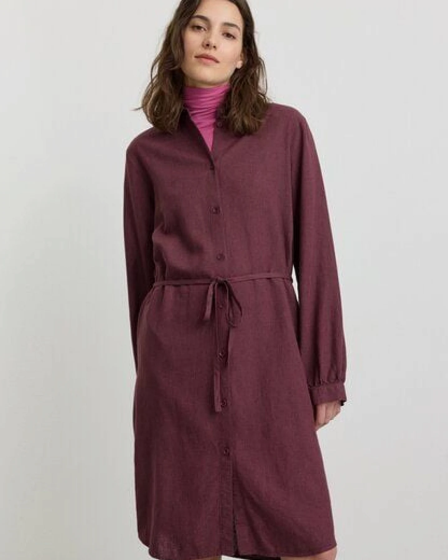 Damen Kleid aus Bluse aus Leinen und LENZING ECOVERO Viskose Mix - MELON - recolution – Ansicht 3