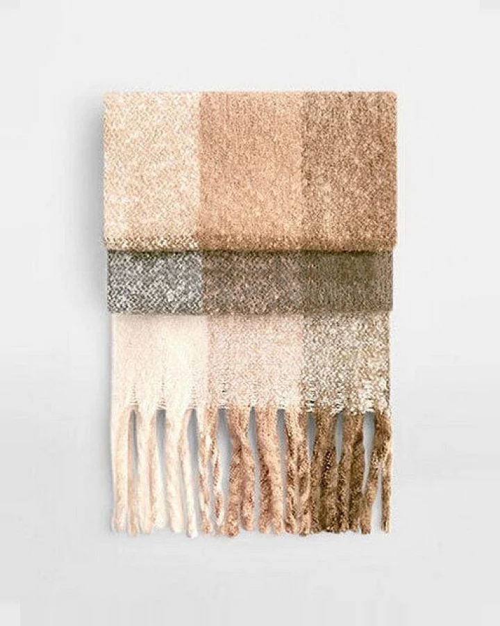 Beechfield Karierter Winterschal Oversize (223 x 33 cm) weiches Material