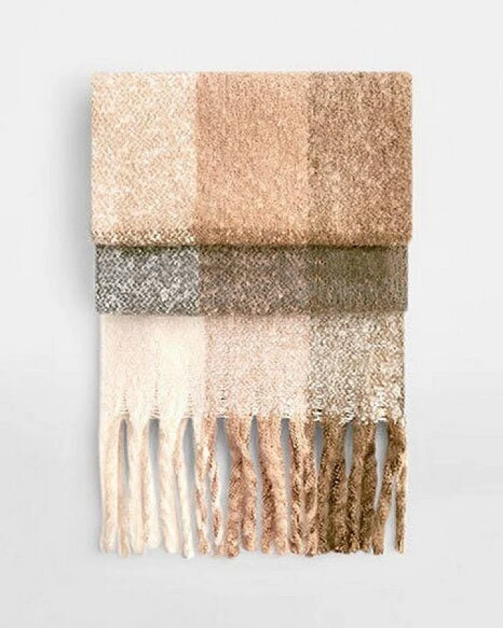 Beechfield Karierter Winterschal Oversize (223 x 33 cm) weiches Material