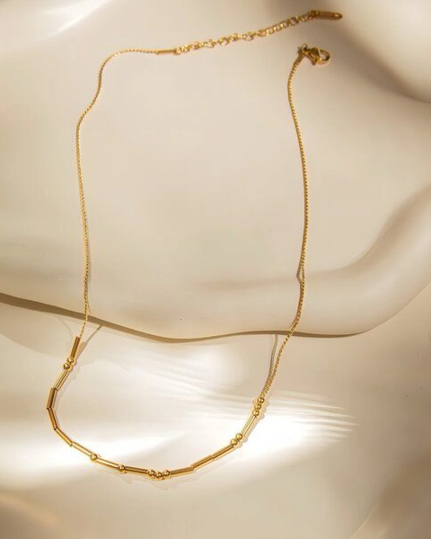 ELEKTROPULLI Superfeine 0,9mm schmale Kette mit Perlen – Ansicht 2