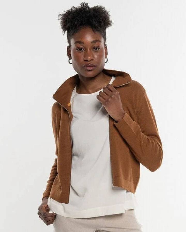 Alma & Lovis Legere Zip-Jacke aus softem Bio-Baumwoll-/Woll-Mix