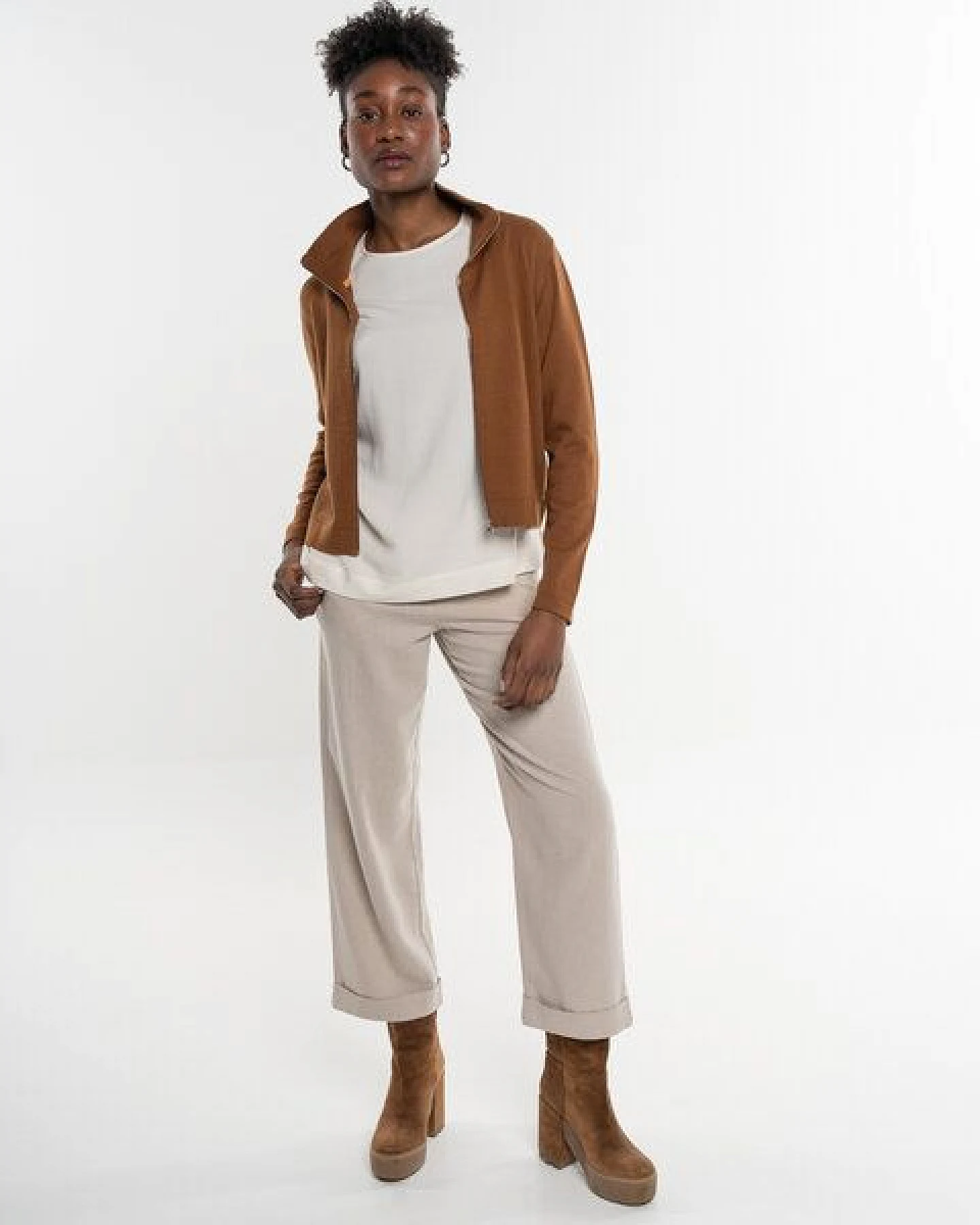 Alma & Lovis Legere Zip-Jacke aus softem Bio-Baumwoll-/Woll-Mix – Ansicht 2