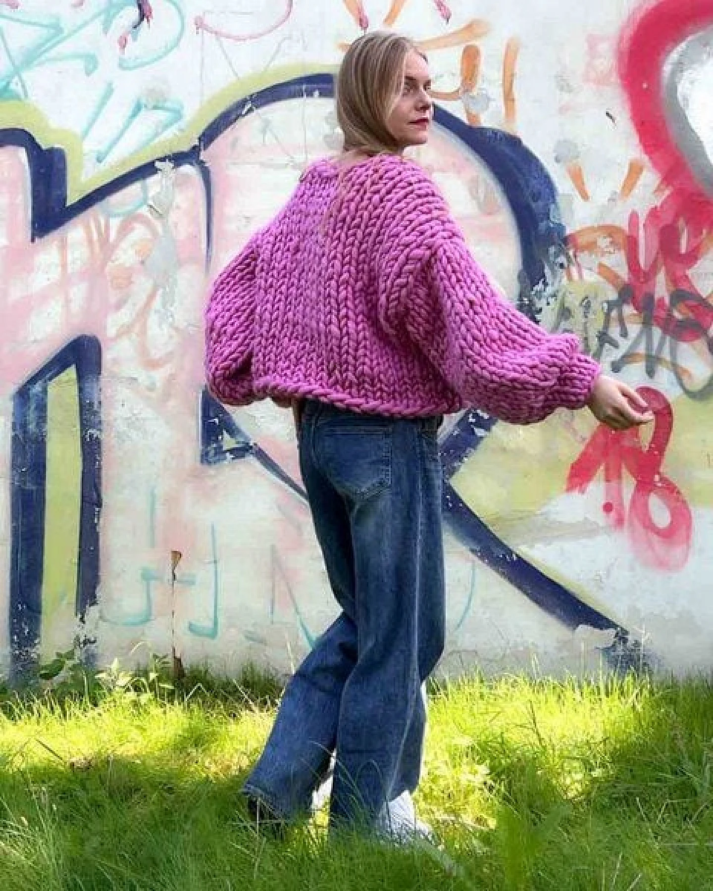 PANAPUFA 100% MERINO Chunky wolle Strickjacke – Ansicht 4