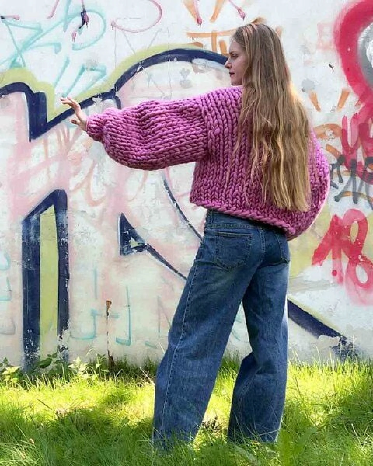 PANAPUFA 100% MERINO Chunky wolle Strickjacke – Ansicht 2