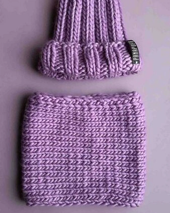 PANAPUFA Handgestrickte Chunky Beanie – 100 % Merinowolle