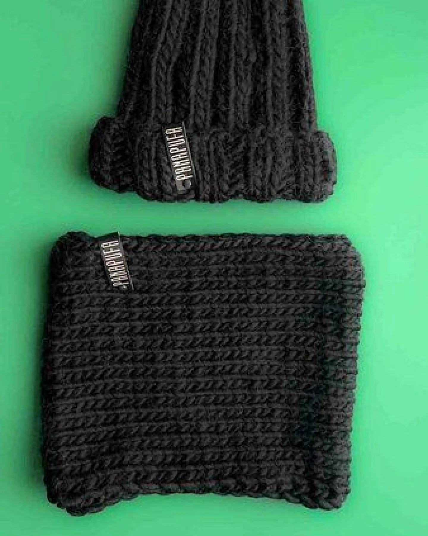 PANAPUFA Handgestrickte Chunky Beanie – 100 % Merinowolle – Ansicht 3