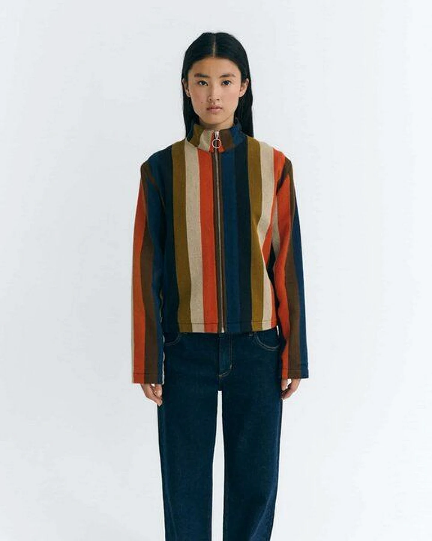 thinking mu Ceci-Streifenjacke mit Reißverschluss – Ansicht 2