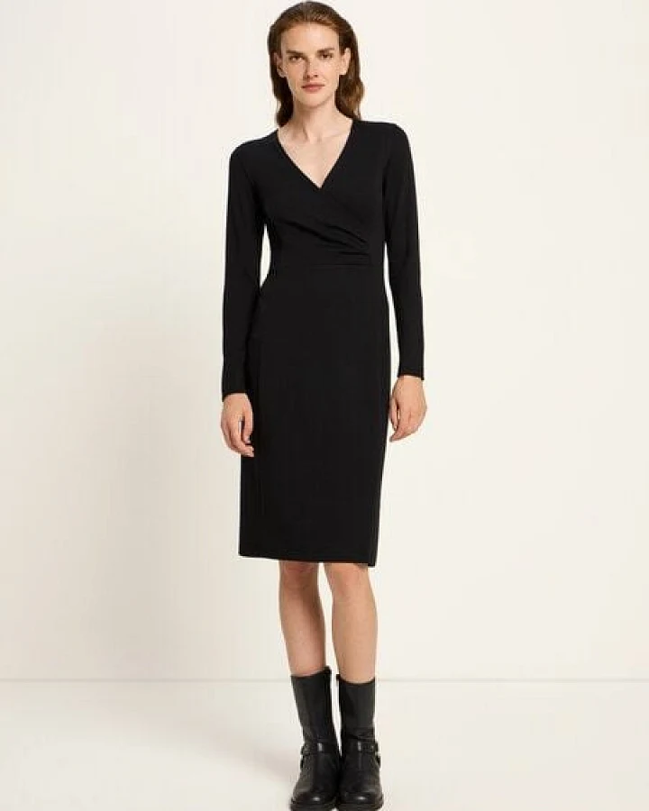 LANIUS Kleid mit Wickelopik aus TENCEL und Bio-Baumwolle