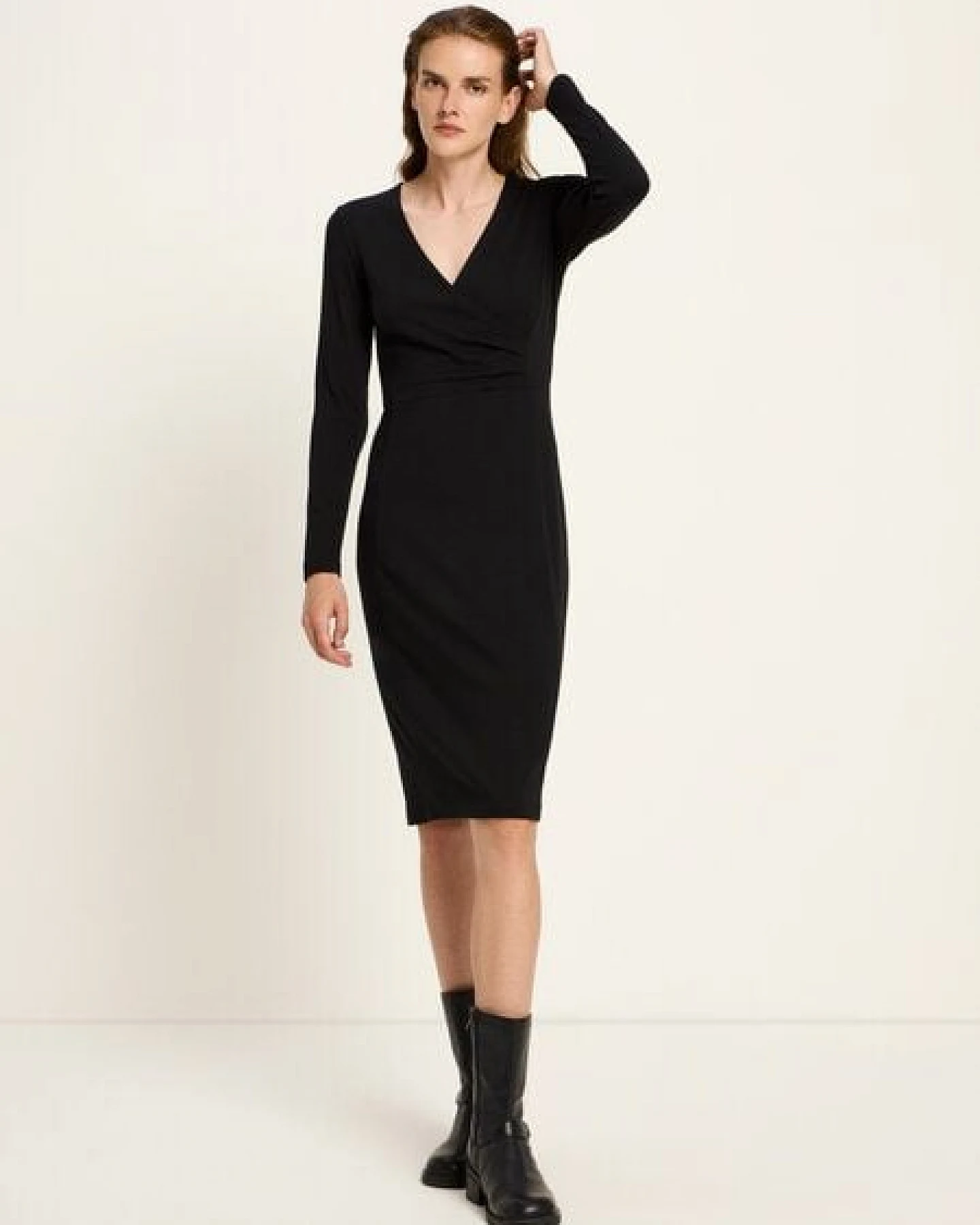 LANIUS Kleid mit Wickelopik aus TENCEL und Bio-Baumwolle – Ansicht 4