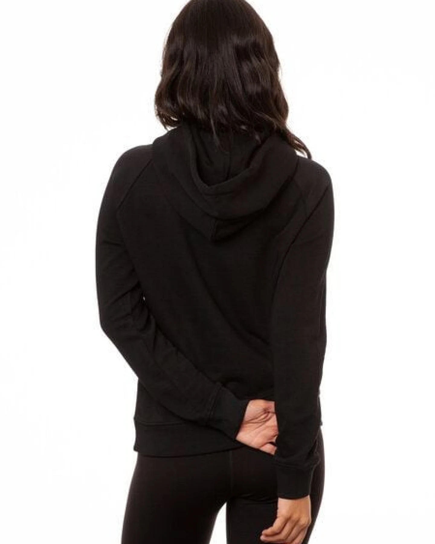 FellHerz Damen Hoodie Camping Girl black, Bio Fair und Vegan – Ansicht 3