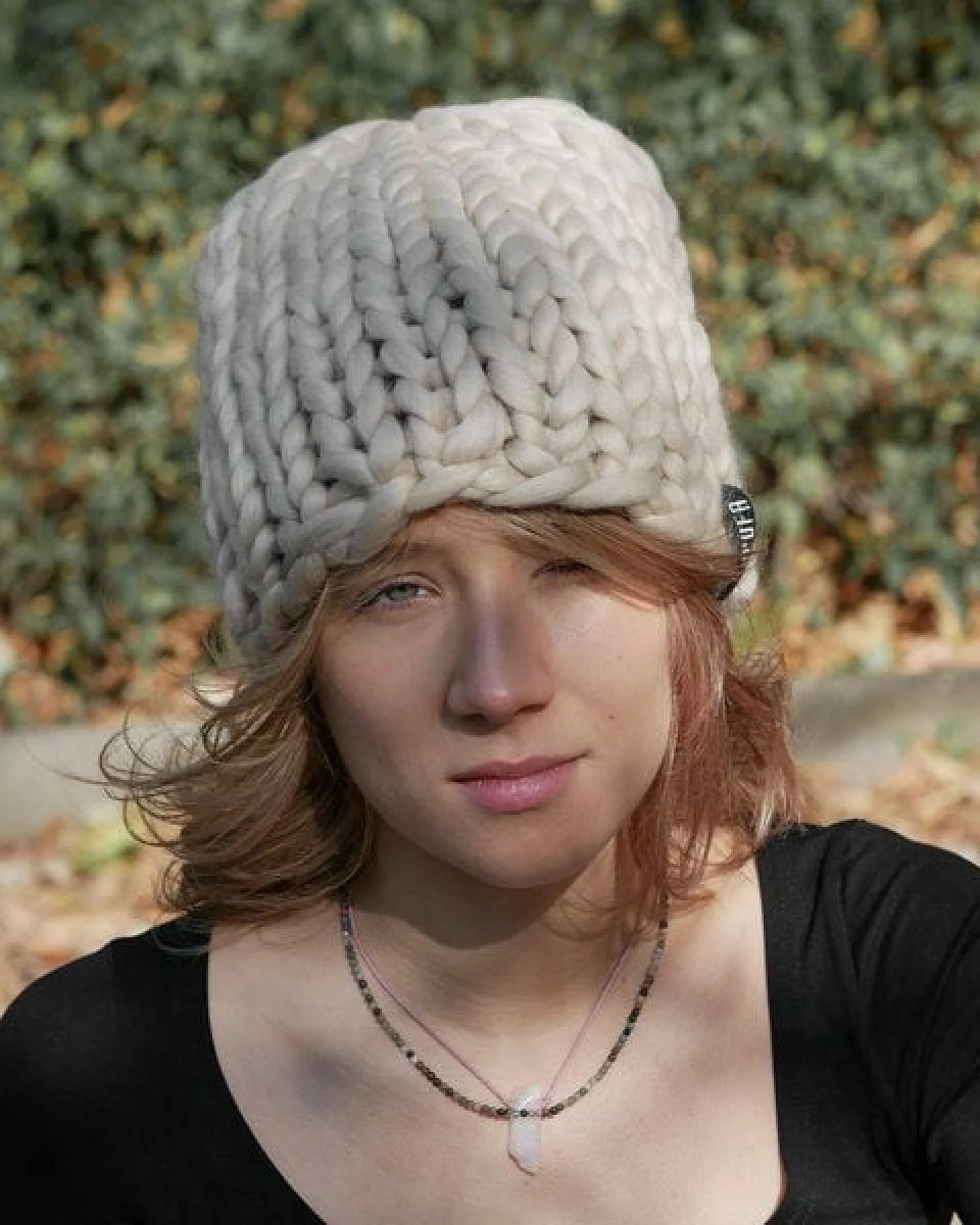 PANAPUFA Handgestrickte Chunky Beanie – 100 % Merinowolle – Ansicht 3