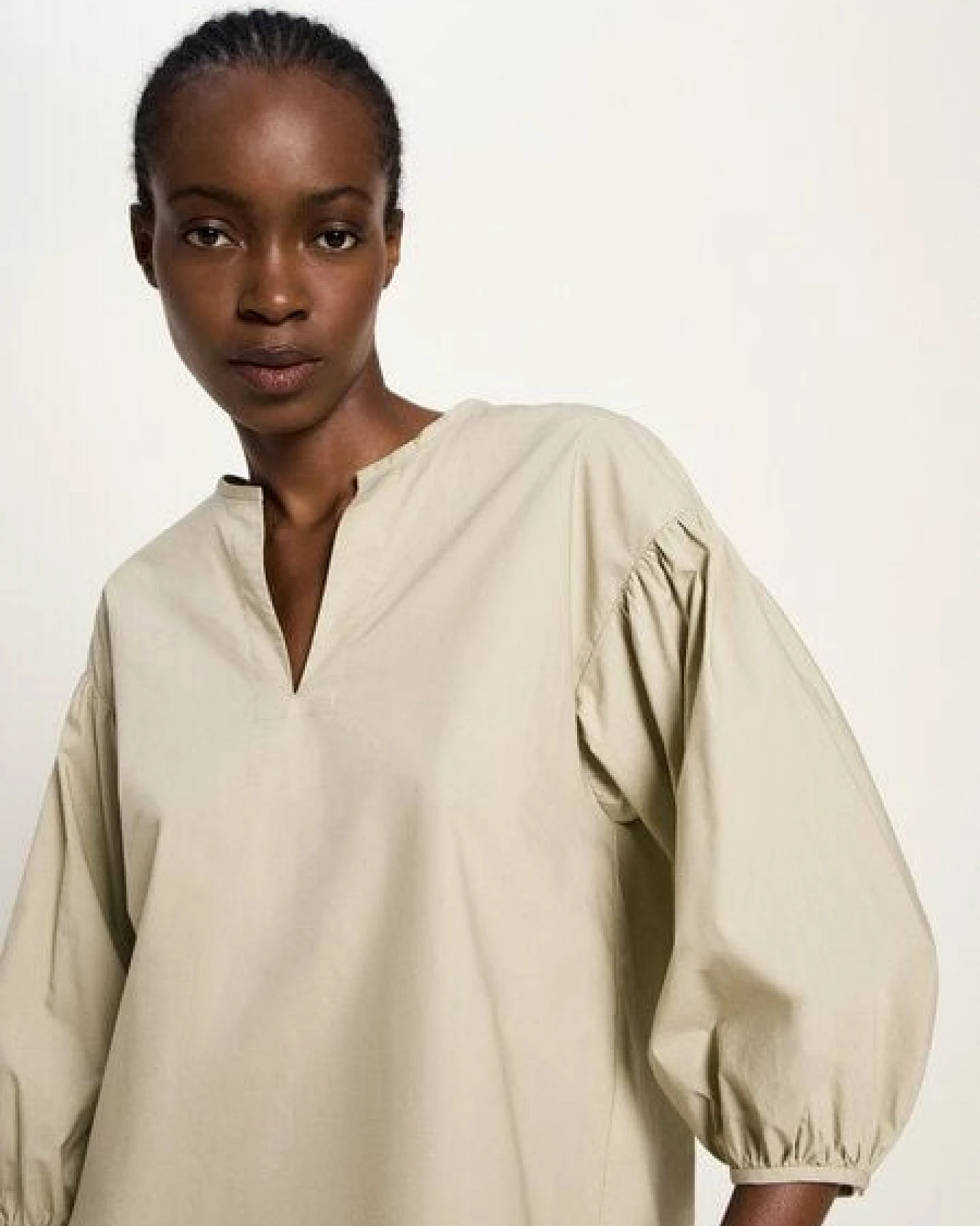 LANIUS Bluse mit Kräuseln (GOTS) aus Bio-Baumwolle – Ansicht 3