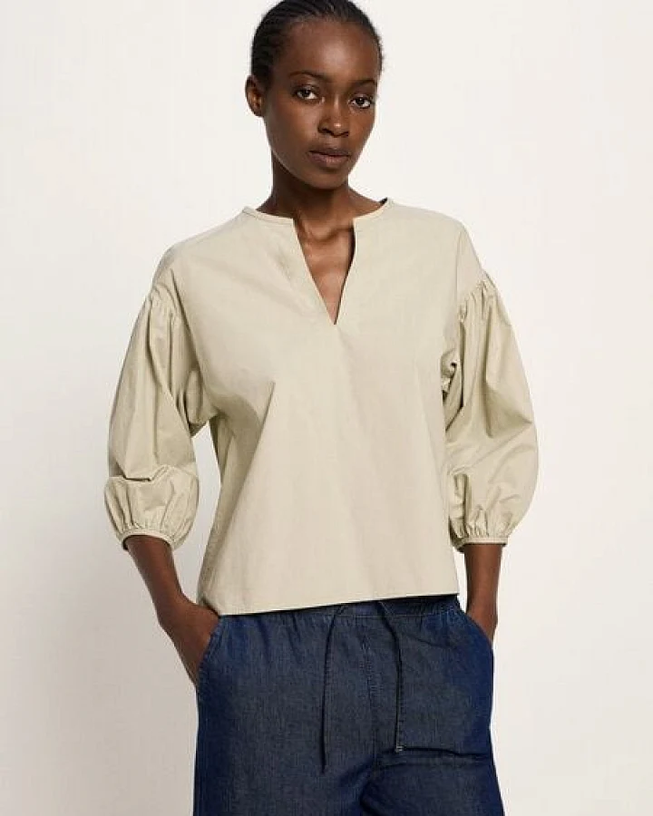 LANIUS Bluse mit Kräuseln (GOTS) aus Bio-Baumwolle