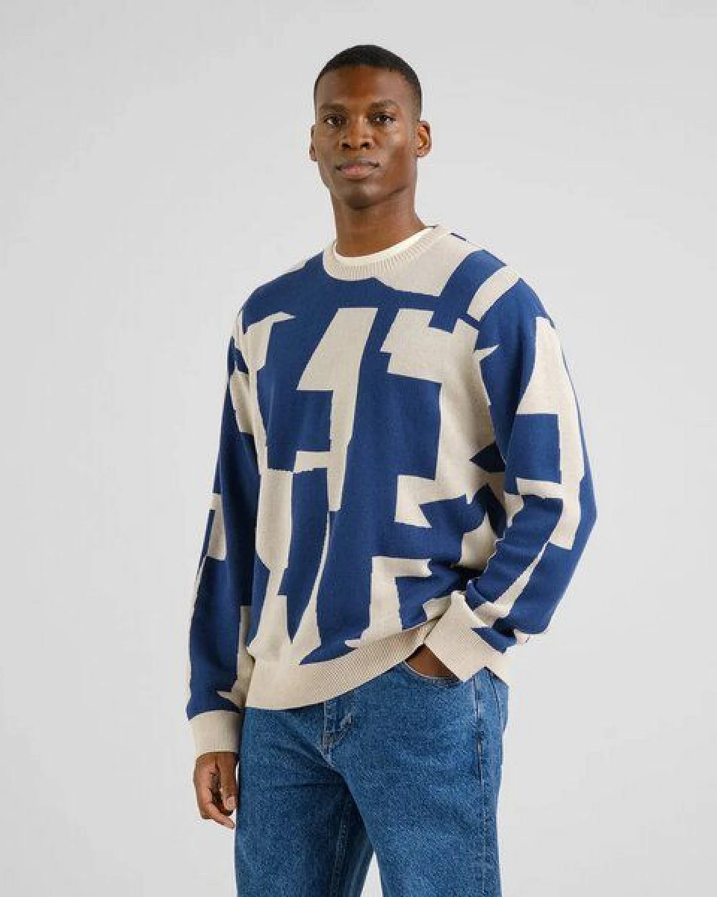 DEDICATED Herren Strickpullover Sweater MORA Abstract Chaos – Ansicht 2