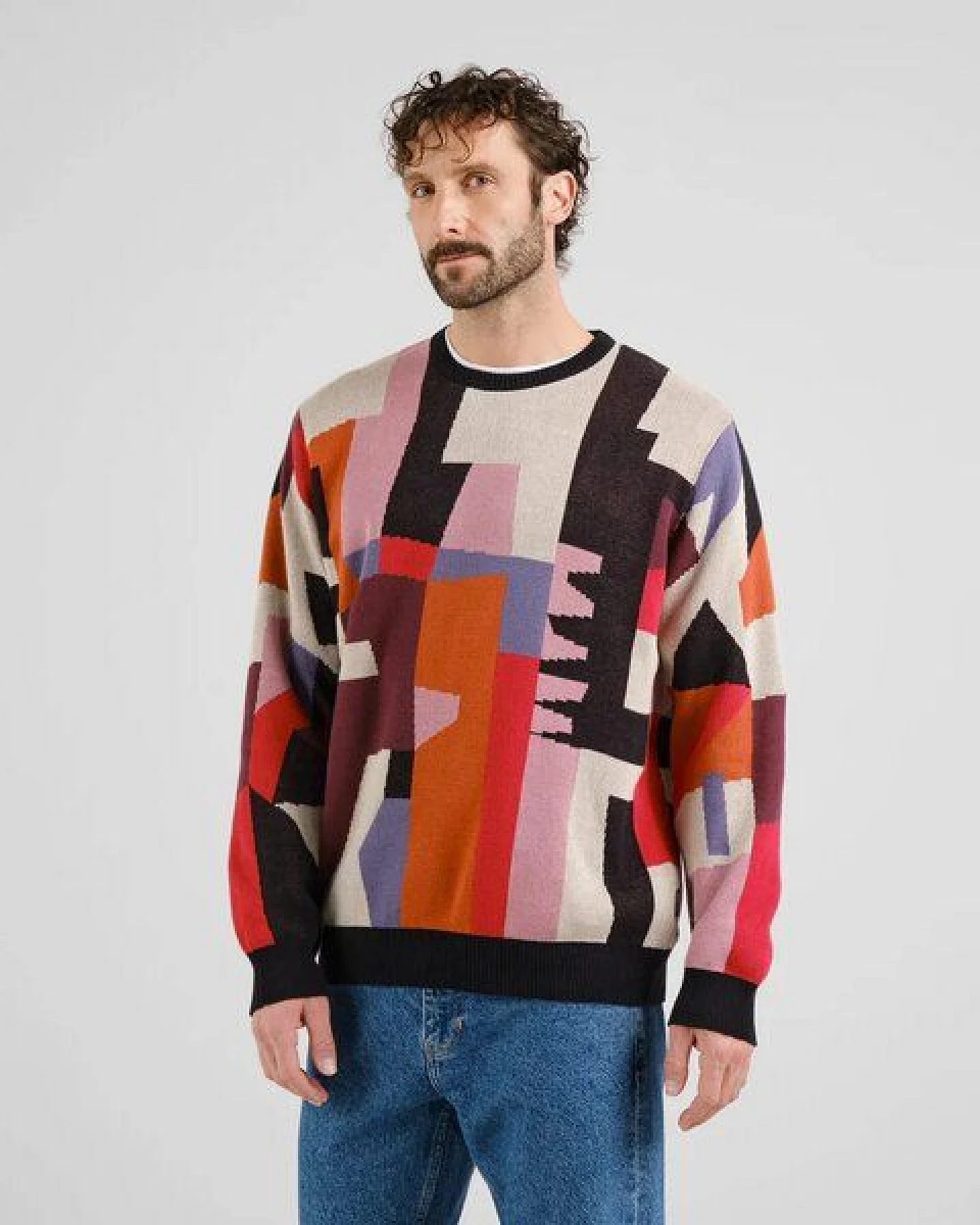 DEDICATED Herren Strickpullover Sweater MORA Abstract Chaos – Ansicht 4