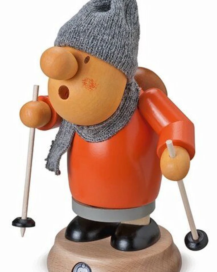 Müller Seiffen Müllerchen -Winterwanderer- die Räuchermännchen mit der Knollennase