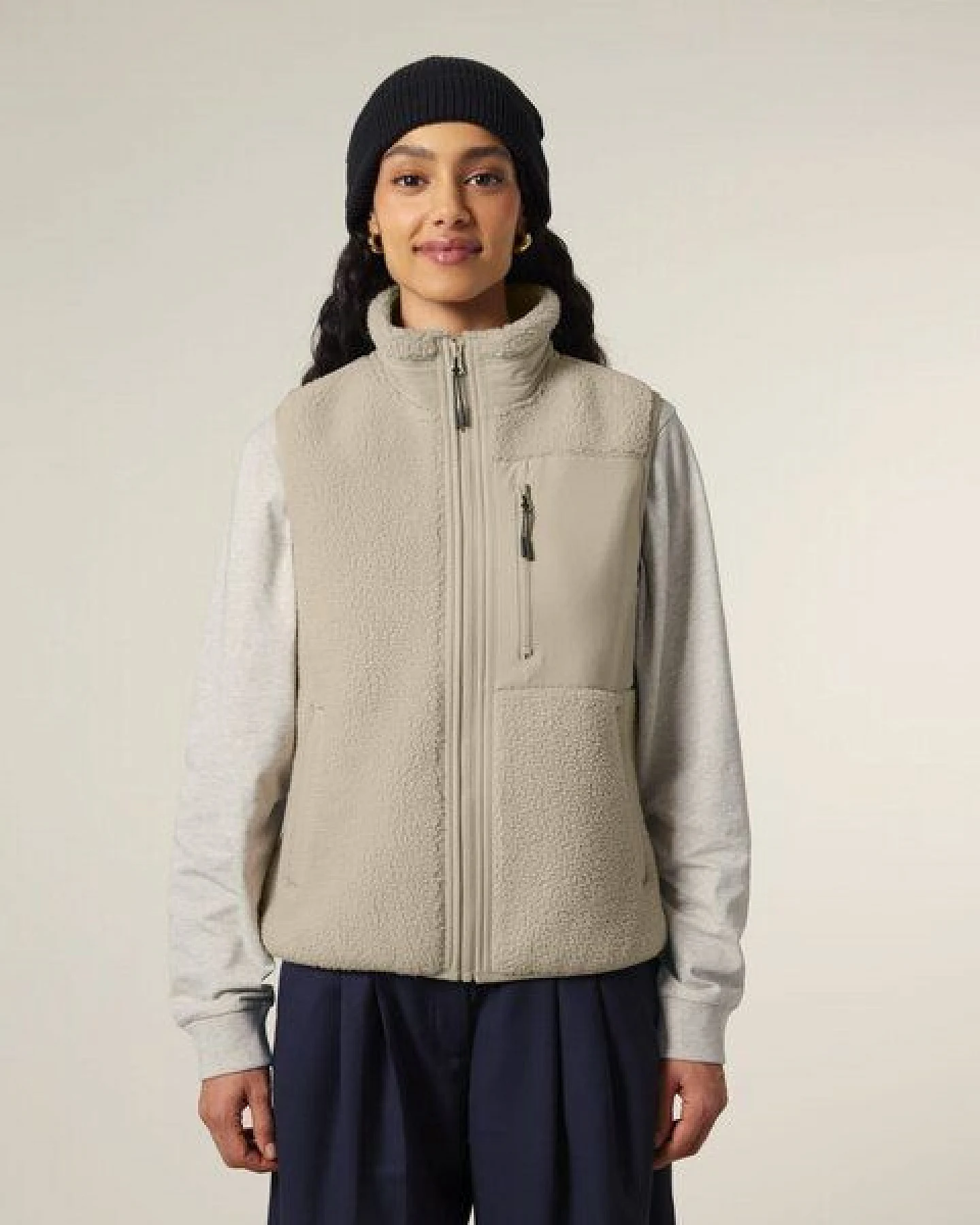Kultgut New Recycling Generation - Kuschelige Sherpa Fleeceweste / With Love – Ansicht 3