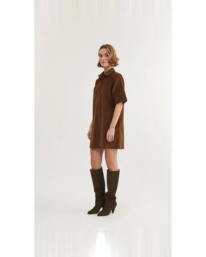 Basic Apparel Polo Cord-Kleid ISA aus Bio-Baumwolle GOTS