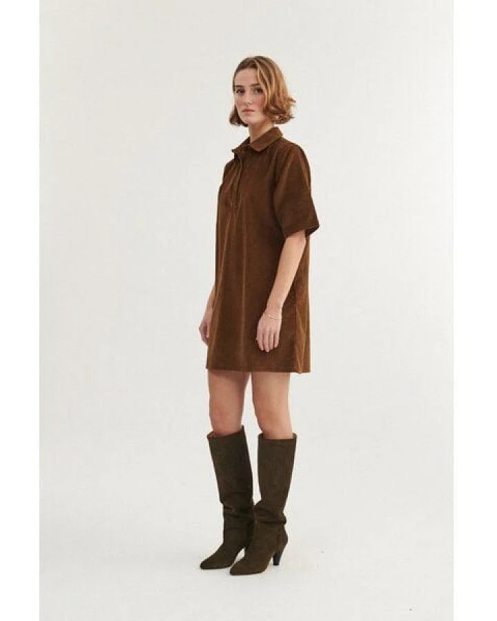 Basic Apparel Polo Cord-Kleid ISA aus Bio-Baumwolle GOTS