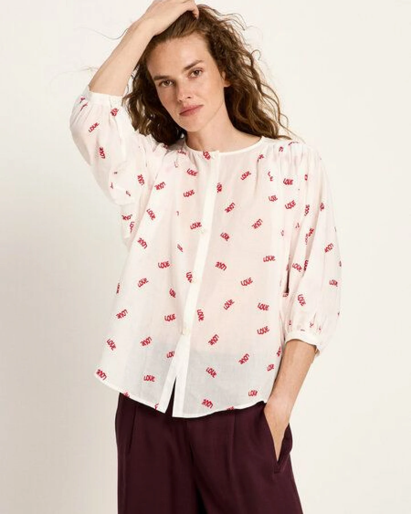 LANIUS Blusenshirt mit Kräuseln – Ansicht 2