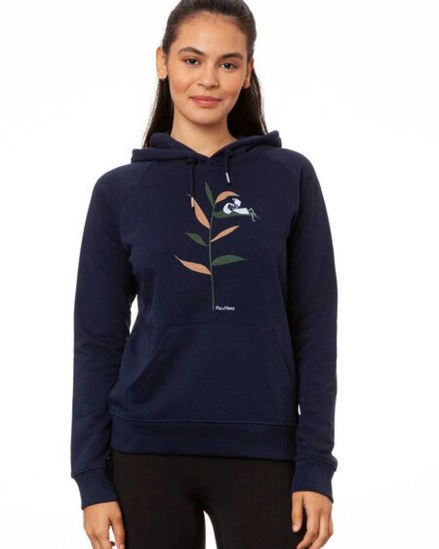 FellHerz Damen Hoodie Booklover navy, Bio Fair und Vegan – Ansicht 2