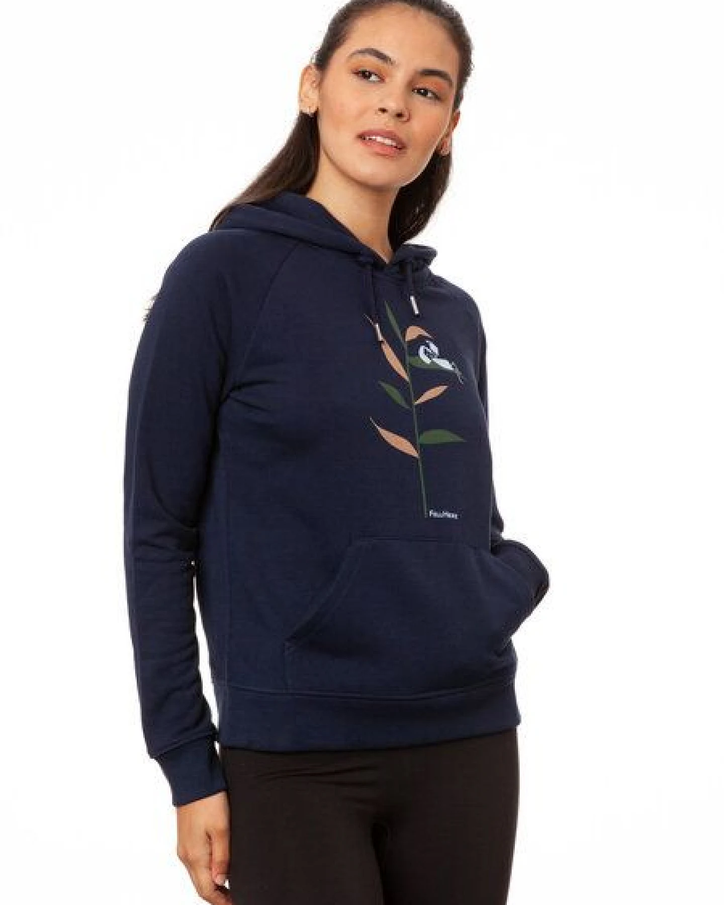 FellHerz Damen Hoodie Booklover navy, Bio Fair und Vegan – Ansicht 3