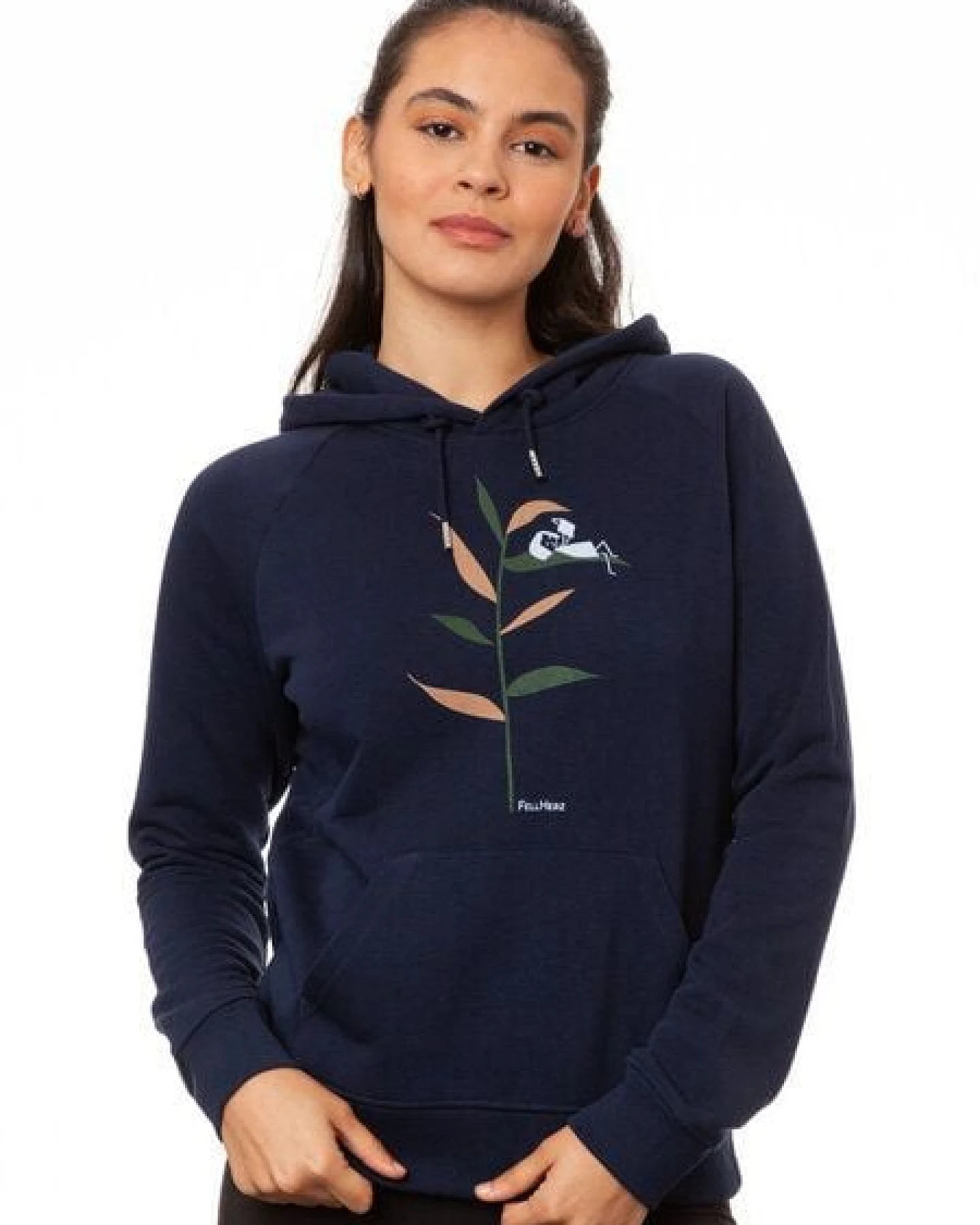 FellHerz Damen Hoodie Booklover navy, Bio Fair und Vegan – Ansicht 4