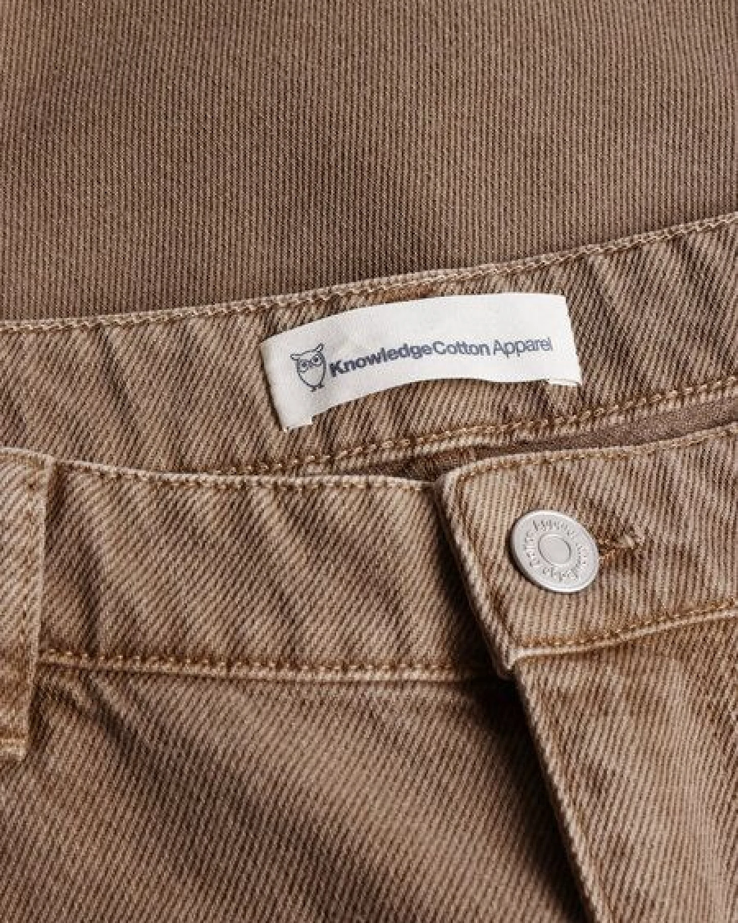 KnowledgeCotton Apparel Flint 5-pocket Raw Twill Shorts - Tiramisu – Ansicht 3