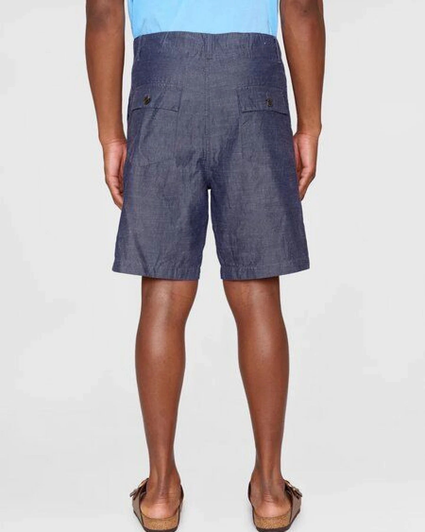 KnowledgeCotton Apparel Flint wide slub yarn short - night sky – Ansicht 3