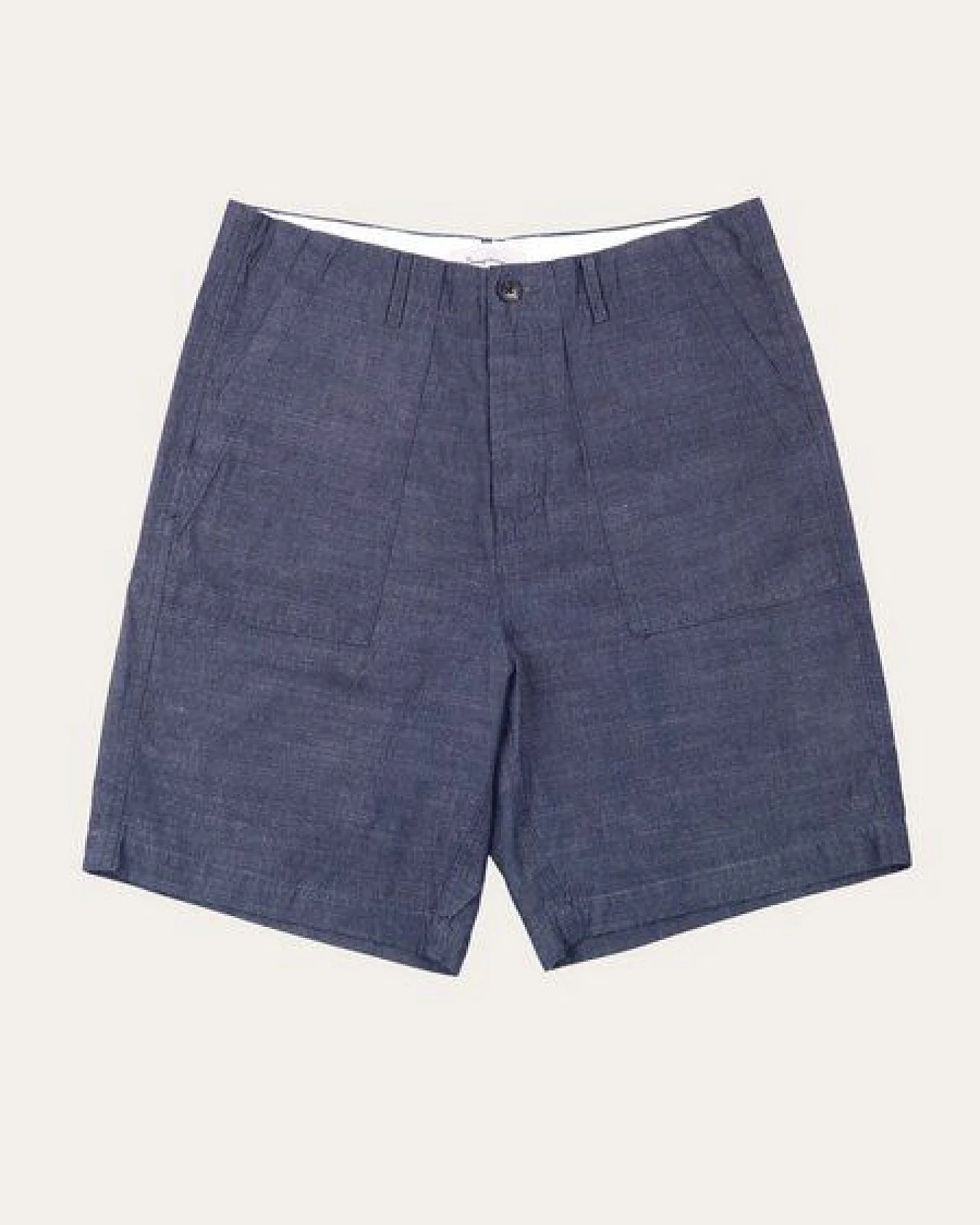 KnowledgeCotton Apparel Flint wide slub yarn short - night sky – Ansicht 4