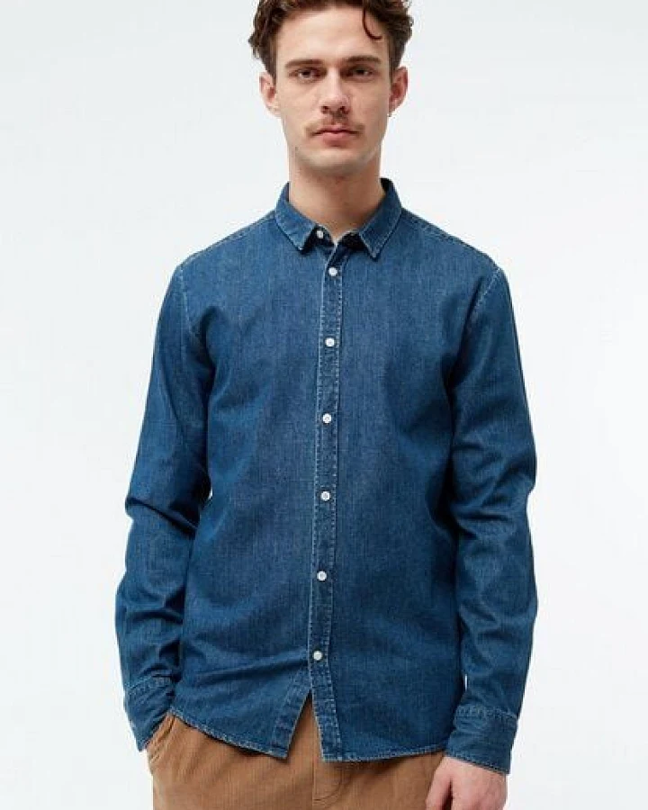 Givn Berlin Jeanshemd GBDEVIS aus Bio-Baumwolle - Dark Blue (Denim)
