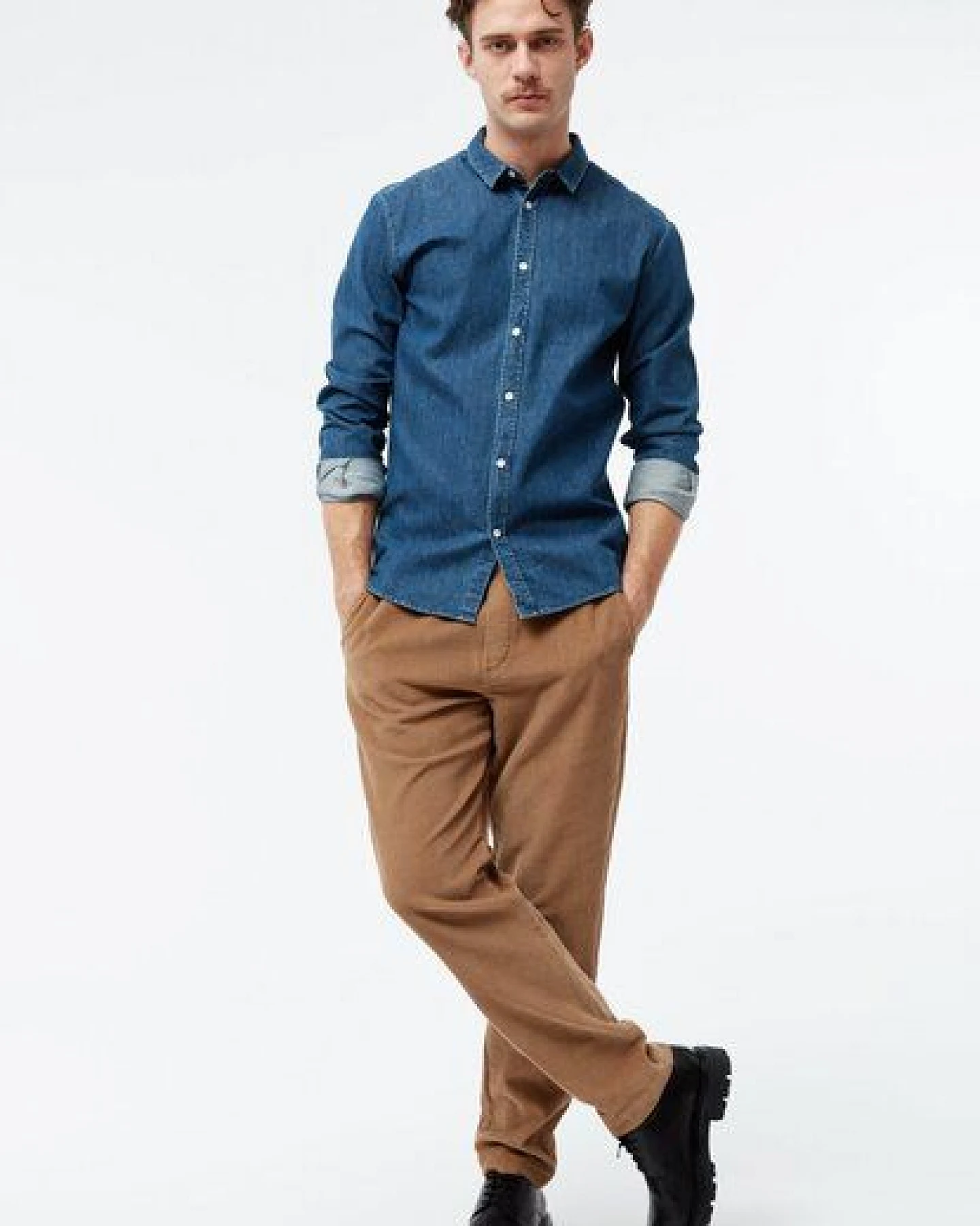 Givn Berlin Jeanshemd GBDEVIS aus Bio-Baumwolle - Dark Blue (Denim) – Ansicht 2