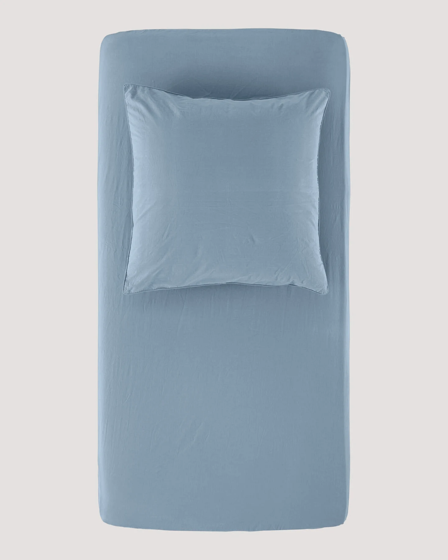 hessnatur Perkal Spannbettlaken aus Bio-Baumwolle - blau - Größe 90-100x200 cm – Ansicht 2