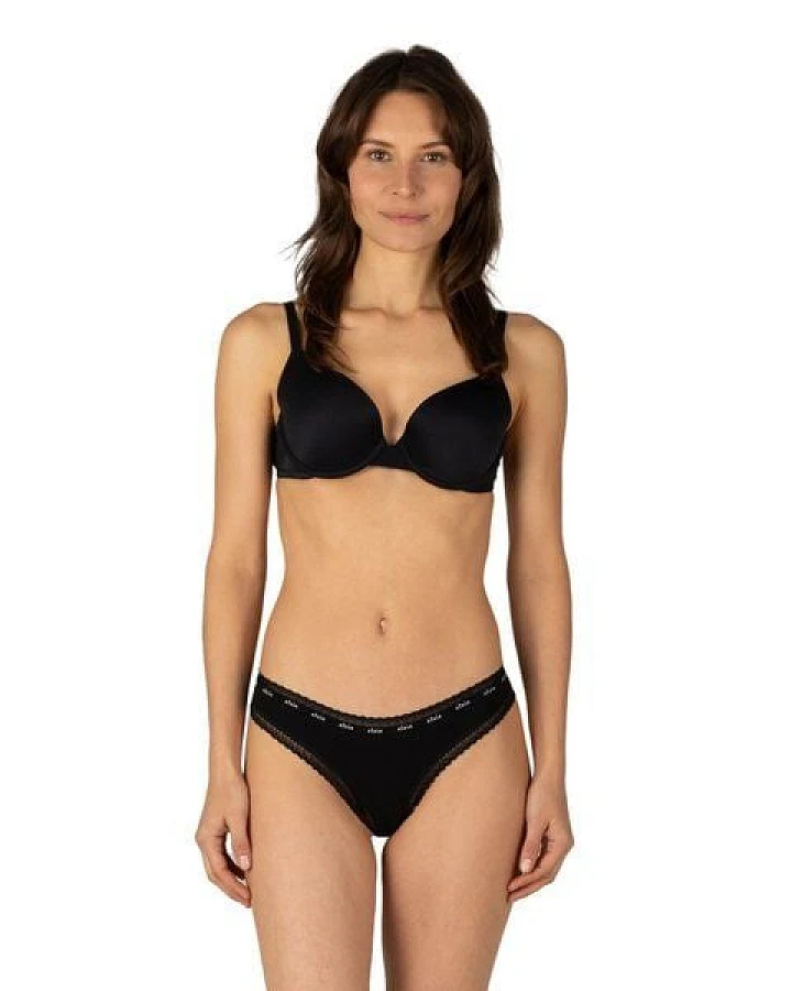 Elsie Unterhosen Damen 5er Pack Tanga mit Spitze aus Baumwolle Stretch